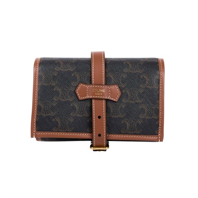 思琳 CELINE Triomphe 帆布 小牛皮 珠寶收納袋 4M0962DIU TRIOMPHE 老花帆布珠寶收納袋 防塵袋
