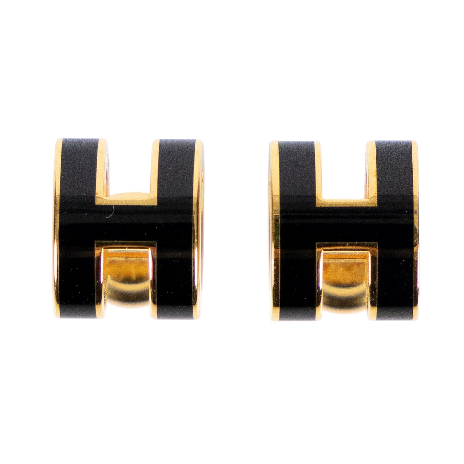 愛馬仕 Hermès Mini Pop H 耳釘 黑色 H608002FO03  黑MINI POP H 耳環 原廠盒子/防塵袋