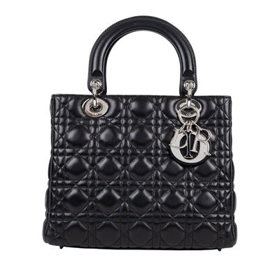 迪奧 CHRISTIAN DIOR Lady Dior 中型 肩背 斜背 手提包 M0565PNGE  原廠盒子/防塵袋/保證卡/背帶