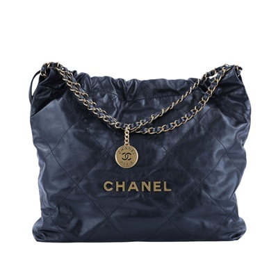 香奈兒 CHANEL 22 中型 束口包 AS3261 晶片款 黑金22 BAG  中號 防塵袋