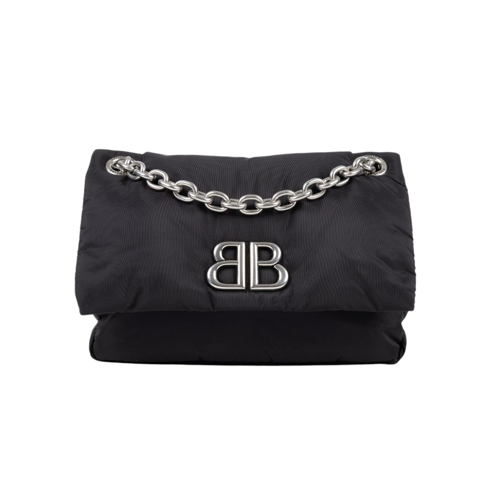 巴黎世家 BALENCIAGA Monaco 肩背包 迷你 7929772AA6J 黑尼龍鍊包 防塵袋