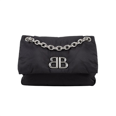 巴黎世家 BALENCIAGA Monaco 肩背包 迷你 7929772AA6J 黑尼龍鍊包 防塵袋