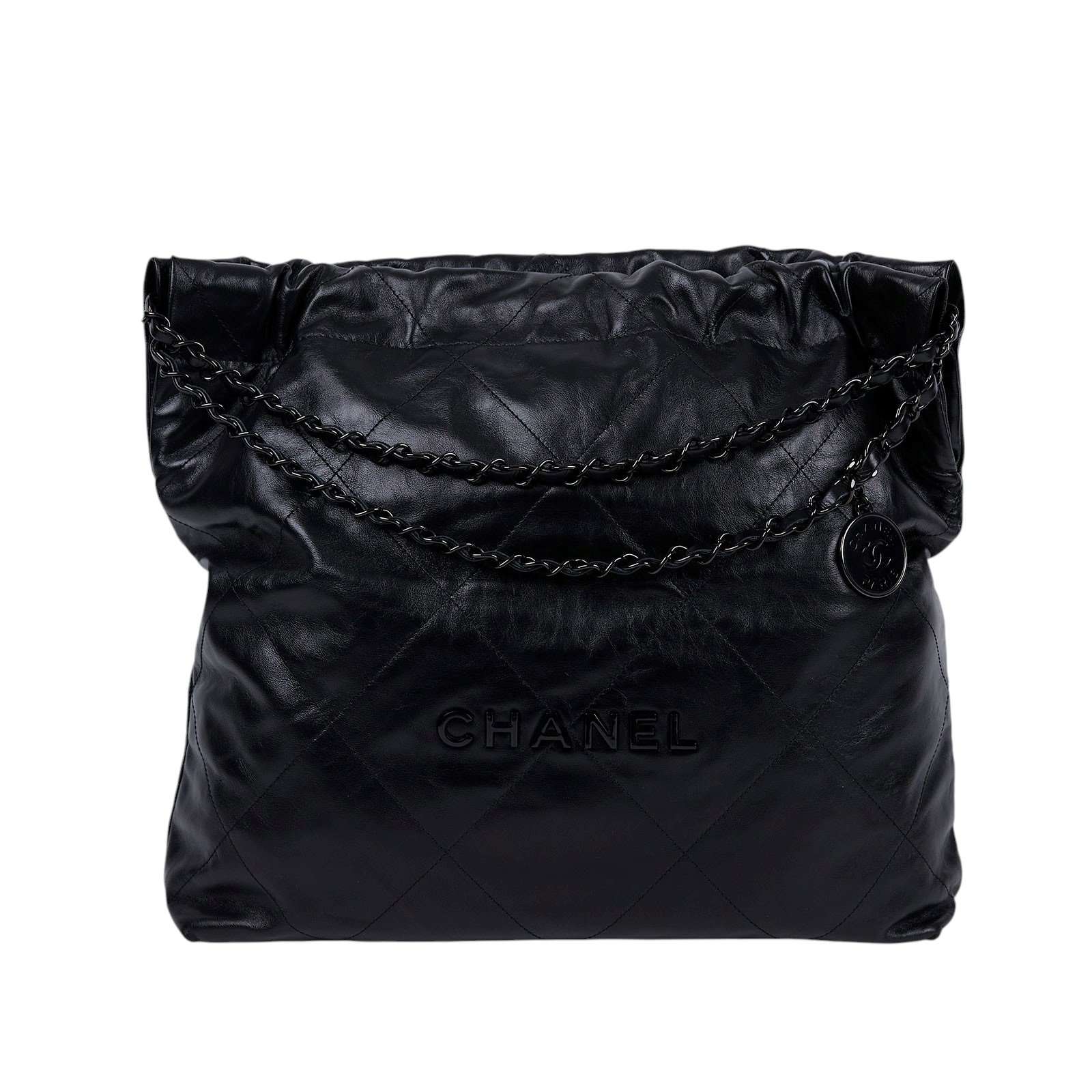 香奈兒 CHANEL 22 中型 束口包 AS3261 晶片款 SO BLACK 22包 中號 防塵袋