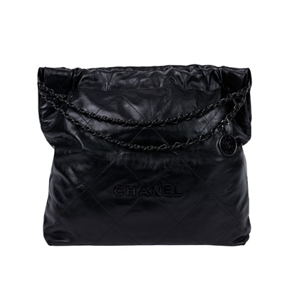 香奈兒 CHANEL 22 中型 束口包 AS3261 晶片款 SO BLACK 22包 中號 防塵袋