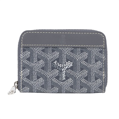 高雅德 GOYARD Matignon Mini Wallet 錢包 拉鍊 短夾 MATIGNMINTY 灰拉鍊零錢包 原廠盒子