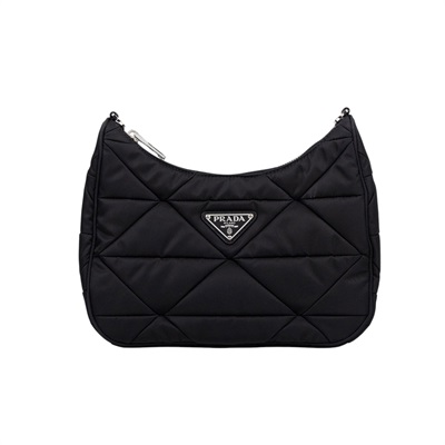 普拉達 PRADA Re-Nylon 單肩 斜胯包 1BC151_RDJN 黑尼龍斜背包 原廠盒子/背帶