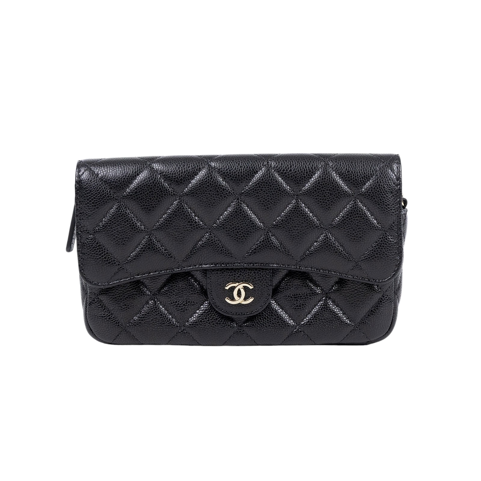 香奈兒 CHANEL 菱格紋 woc 口蓋包  晶片款 黑荔枝多功能WOC 防塵袋