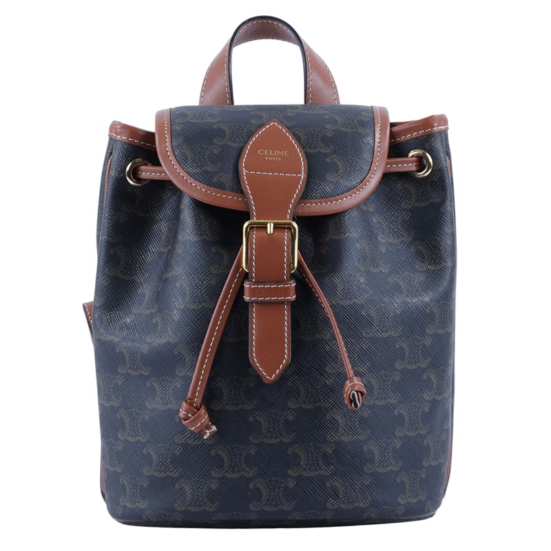 思琳 CELINE Triomphe帆布 小牛皮 迷你 Folco 後背包 197662CAS 原花TRIOMPHE FOLCO後背包 防塵袋