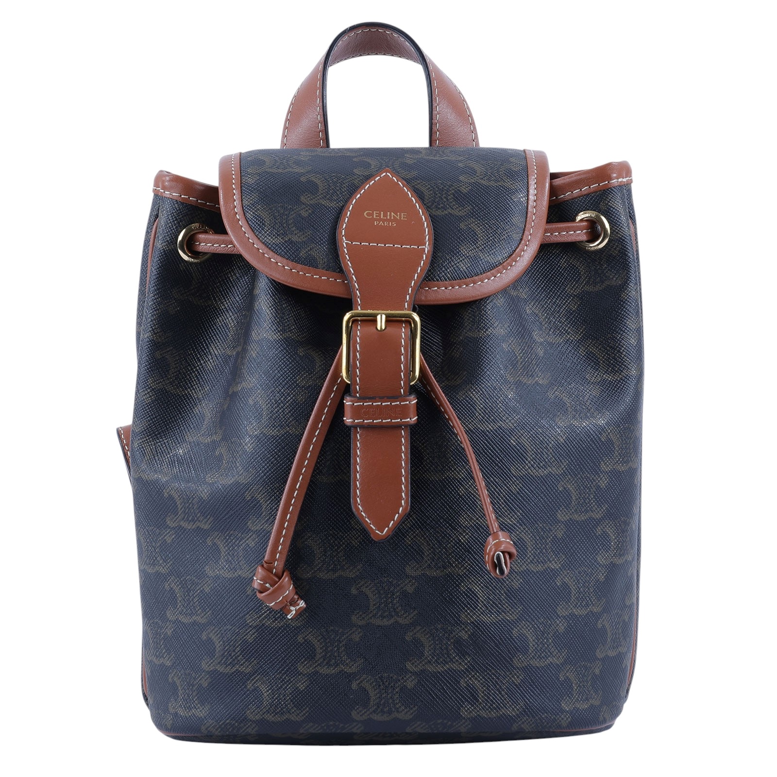 思琳 CELINE Triomphe帆布 小牛皮 迷你 Folco 後背包 197662CAS 原花TRIOMPHE FOLCO後背包 防塵袋