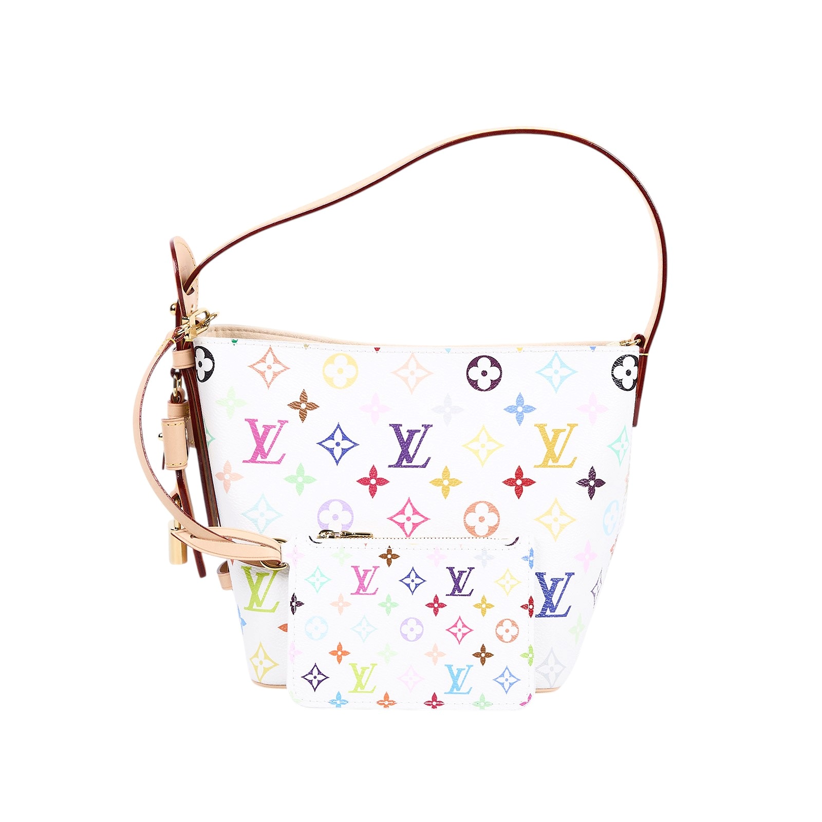 路易威登 LOUIS VUITTON TM 村上隆聯名 All In BB 手提包 M13089 晶片款 白彩ALL IN BB 防塵袋