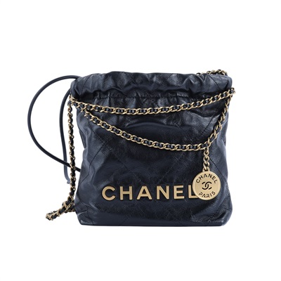 香奈兒 CHANEL 22 迷你 束口包 AS3980 B19059 黑22包 MINI 防塵袋/購買證明