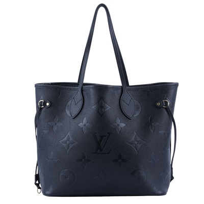 路易威登 LOUIS VUITTON Neverfull MM 手提 托特包 壓花牛皮 黑色 M45685 晶片款 黑壓紋TOTE 防塵袋/內袋
