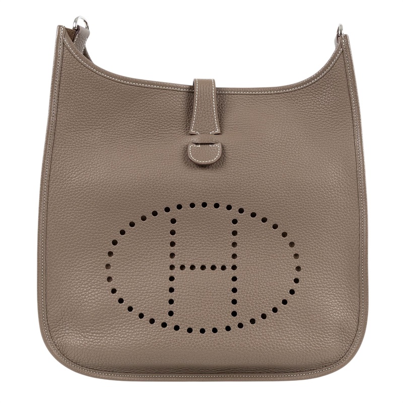愛馬仕 Hermes Evelyne Bag 伊芙琳包 29 馬蹄型 EV29 T刻 大象灰EVELYNE29 防塵袋/原廠盒子