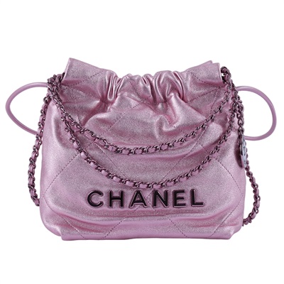 香奈兒 CHANEL 22 迷你 束口包 AS3980 晶片款 金屬粉22包MINI 防塵袋