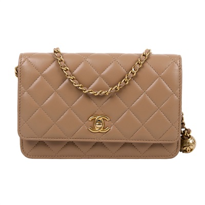 香奈兒 CHANEL 菱格紋 WOC 金球 鍊帶包 AP1450 B02916 晶片款 泰奶金球WOC 防塵袋