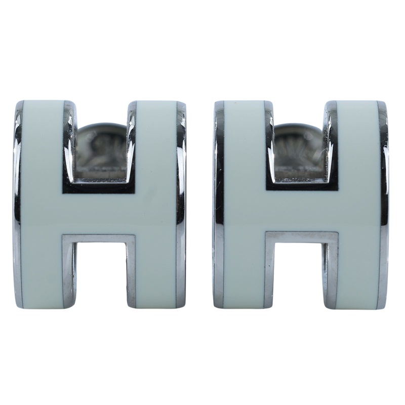 愛馬仕 Hermes Mini Pop H 耳釘 白色 H608002FP49 ST0203 白銀MINI POP H耳環 原廠盒子/防塵袋