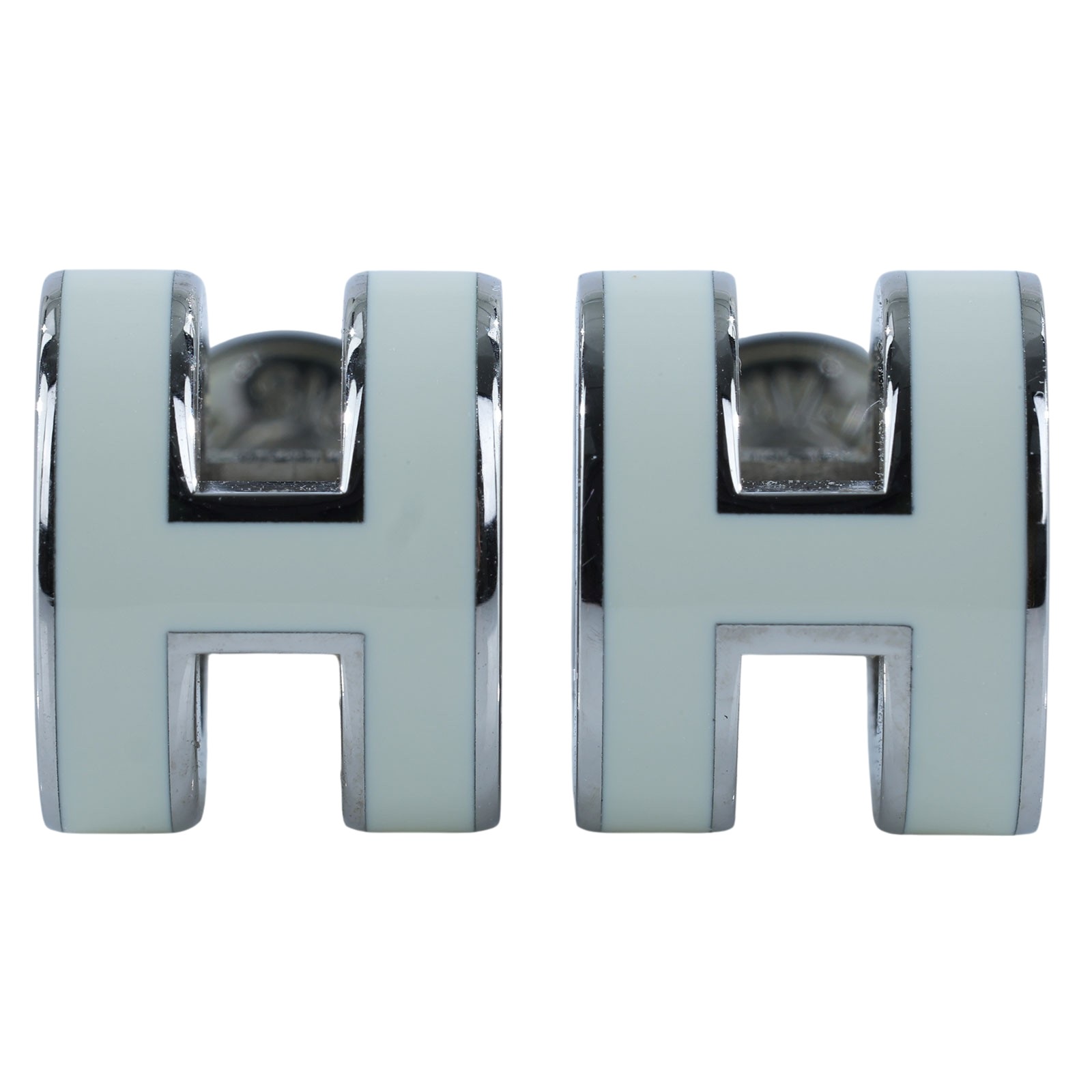 愛馬仕 Hermes Mini Pop H 耳釘 白色 H608002FP49 ST0203 白銀MINI POP H耳環 原廠盒子/防塵袋