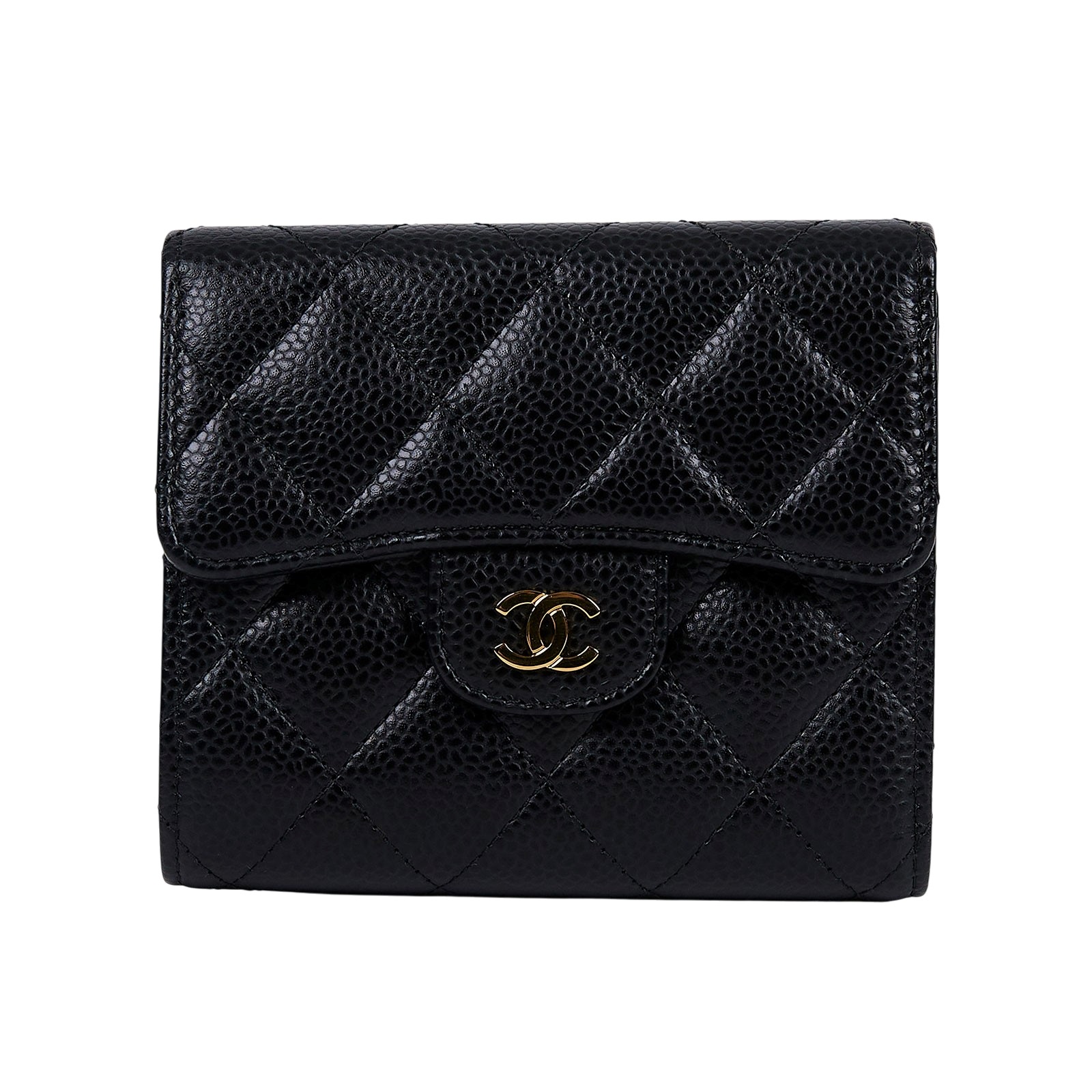 香奈兒 CHANEL 錢包 三摺 短夾 A82288 Y01864 27開 黑荔枝三折短夾 原廠盒子/防塵袋/保證卡/購買證明
