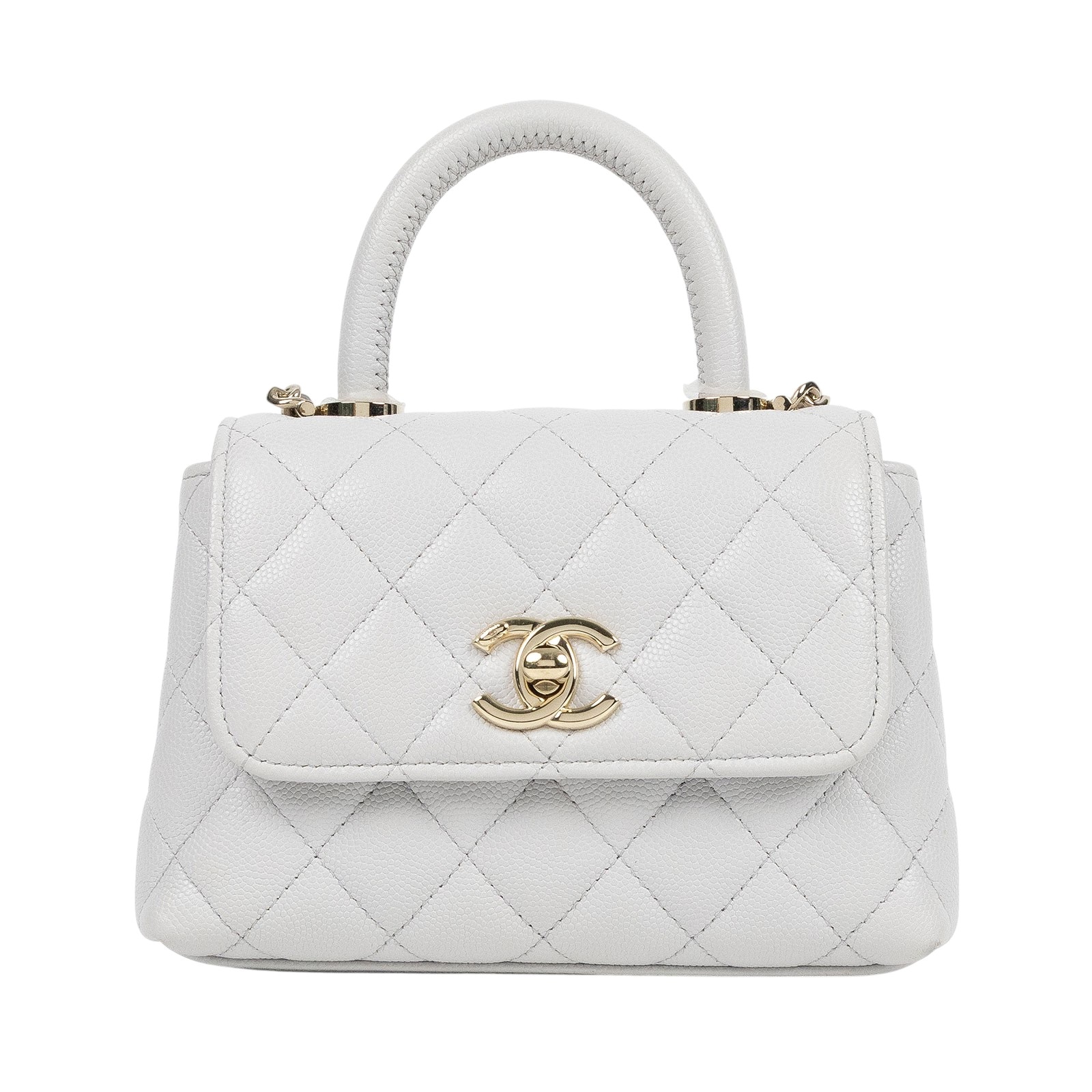 香奈兒 CHANEL Handle 手提 口蓋包 迷你 AP4244 B05061 灰色小HANDLE 原廠盒子/防塵袋/韓國購買證明