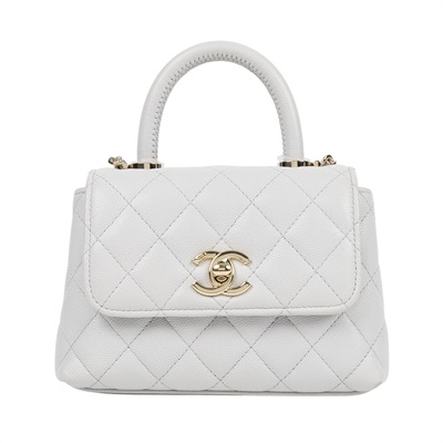 香奈兒 CHANEL Handle 手提 口蓋包 迷你 AP4244 B05061 灰色小HANDLE 原廠盒子/防塵袋/韓國購買證明