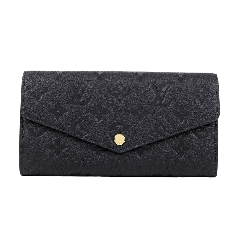 路易威登 LOUIS VUITTON Sarah 錢包 壓花牛皮 黑色 M82257 晶片款 黑壓紋SARAH長夾 原廠盒子/防塵袋/購買證明