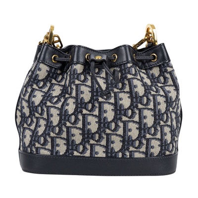 迪奧 CHRISTIAN DIOR 小型 水桶包  藍老花水桶包 防塵袋