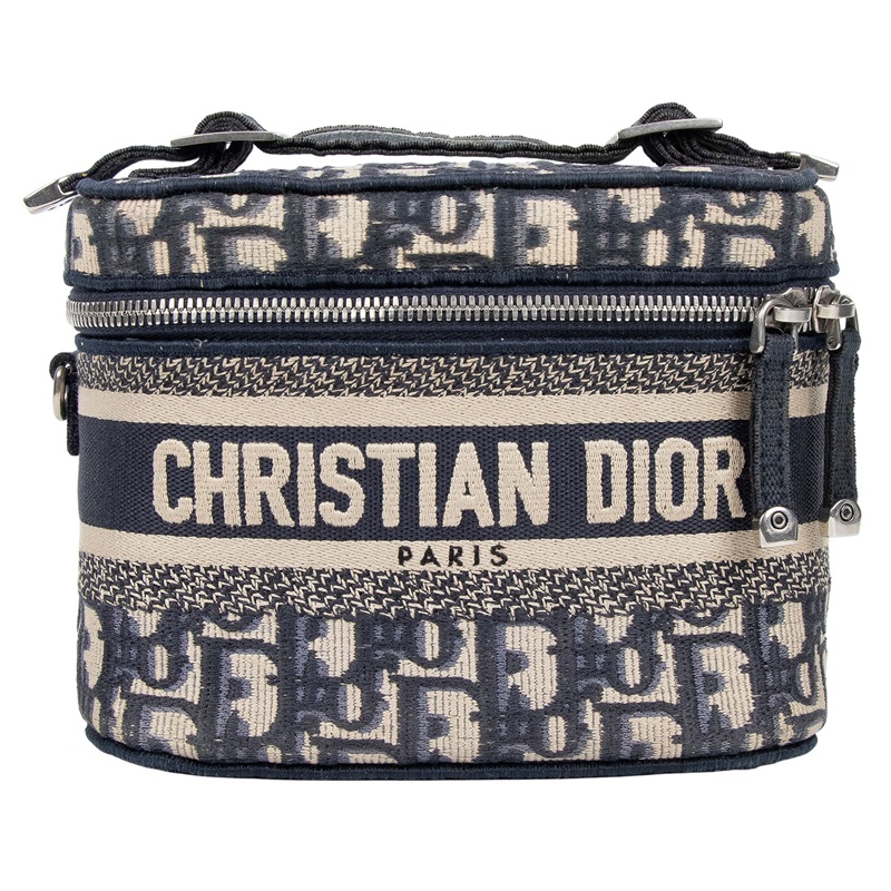 迪奧 CHRISTIAN DIOR 妝箱包 S5529VRIW 藍緹花帆布TRAVEL VANITY SMALL 防塵袋