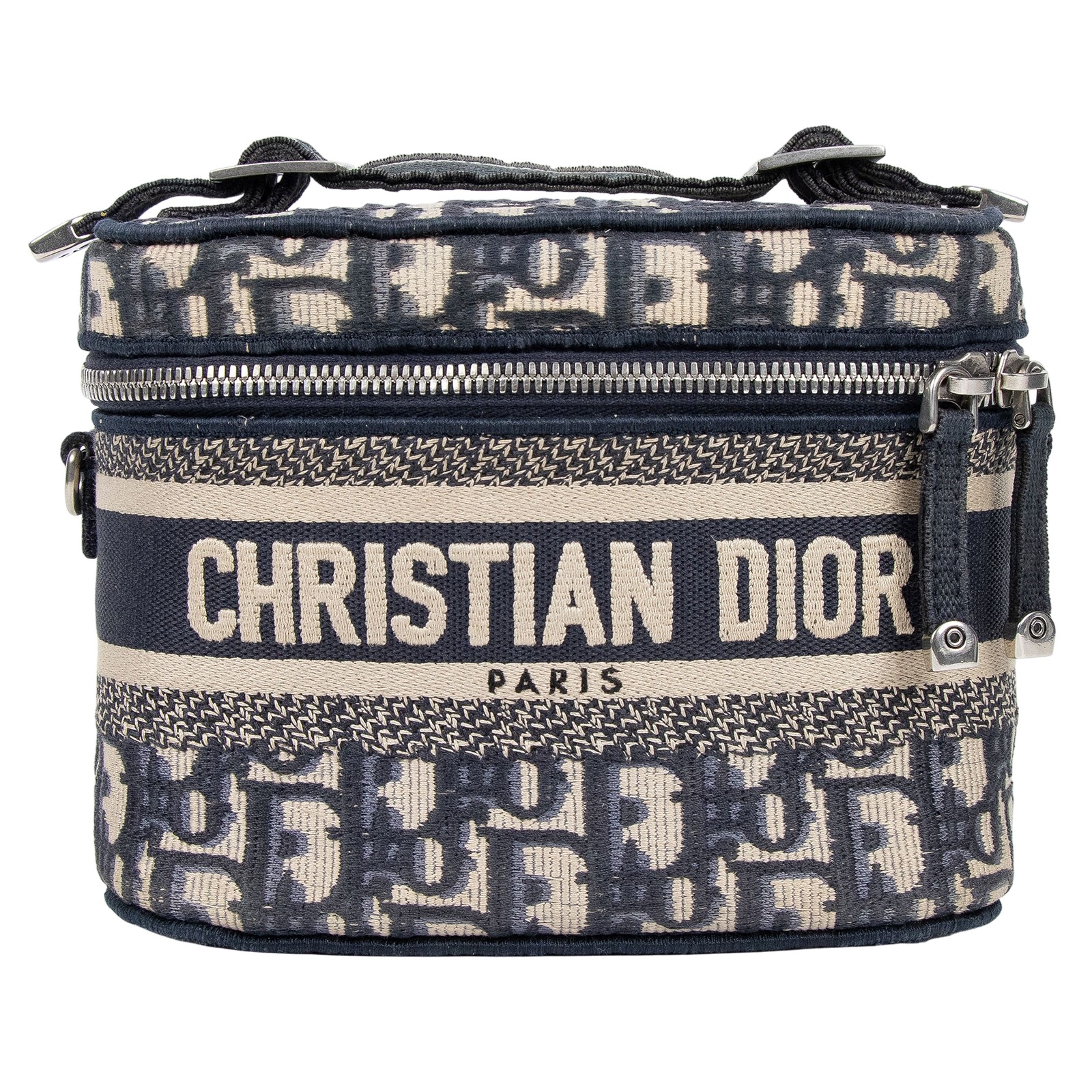 迪奧 CHRISTIAN DIOR 妝箱包 S5529VRIW 藍緹花帆布TRAVEL VANITY SMALL 防塵袋