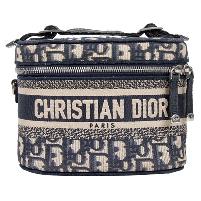 迪奧 CHRISTIAN DIOR 妝箱包 S5529VRIW 藍緹花帆布TRAVEL VANITY SMALL 防塵袋