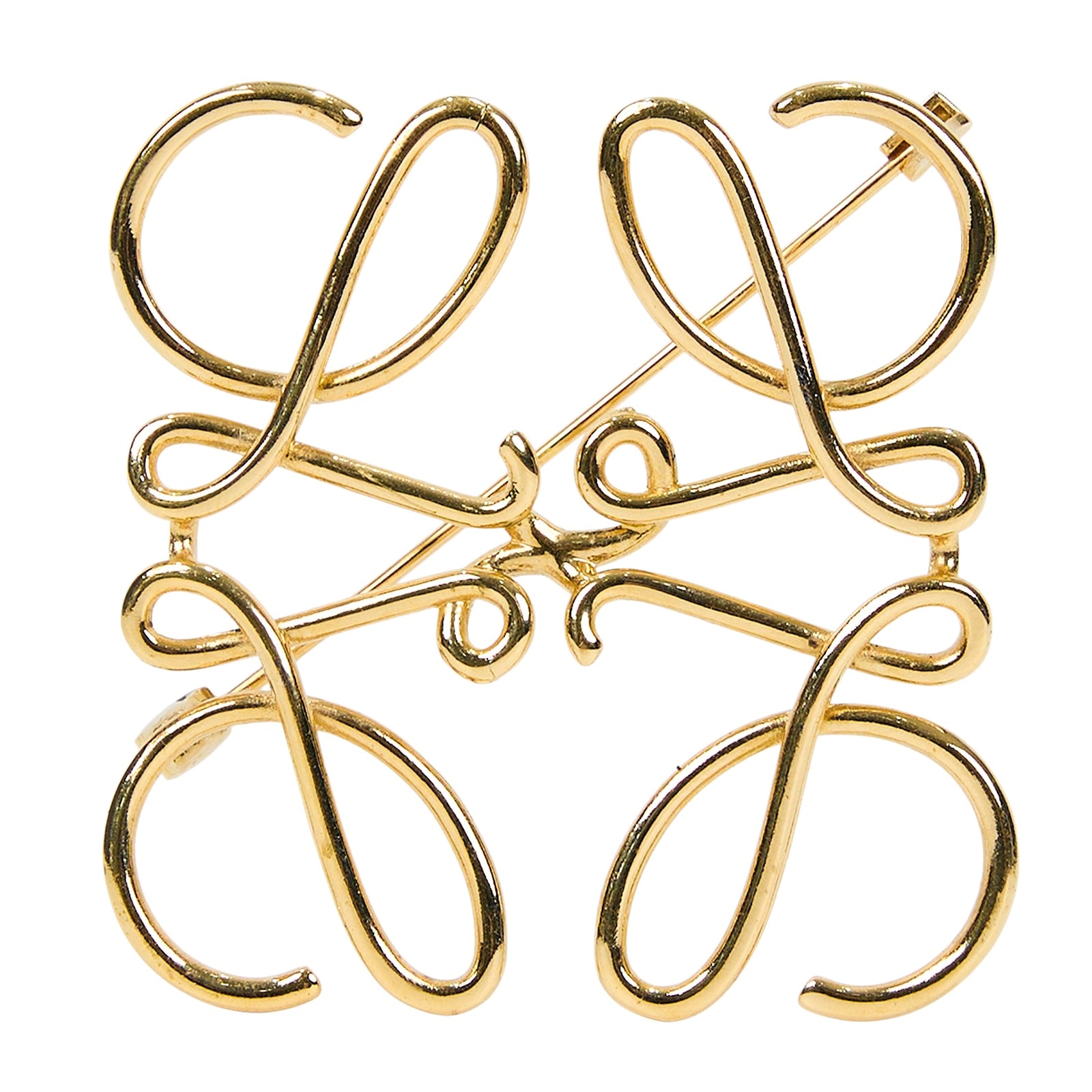 羅意威 LOEWE Anagram 別針 111.25.020 金色LOGO胸針 無附屬品