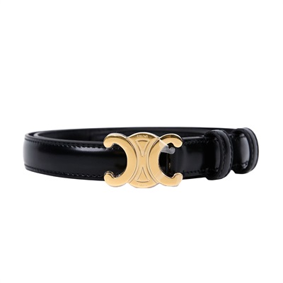 思琳 CELINE Trio,phe 18毫米 腰帶 45AX63A01_75 黑Triomphe凱旋門皮帶#75 原廠盒子