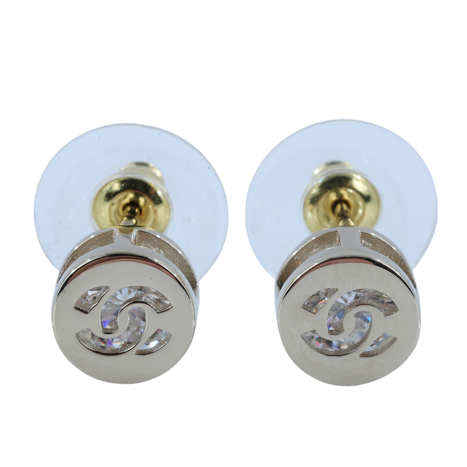 香奈兒 CHANEL 雙C 鏤空 圓形 耳環 金色 B24 B 金色圓雙C耳環 原廠盒子