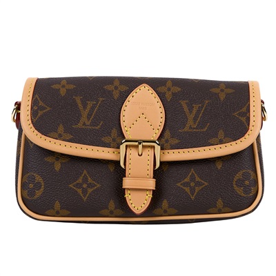 路易威登 LOUIS VUITTON Nano Diane 腋下包法棍 單肩背包 經典帆布 M83298 晶片款  原廠盒子/防塵袋/購買證明/短背帶