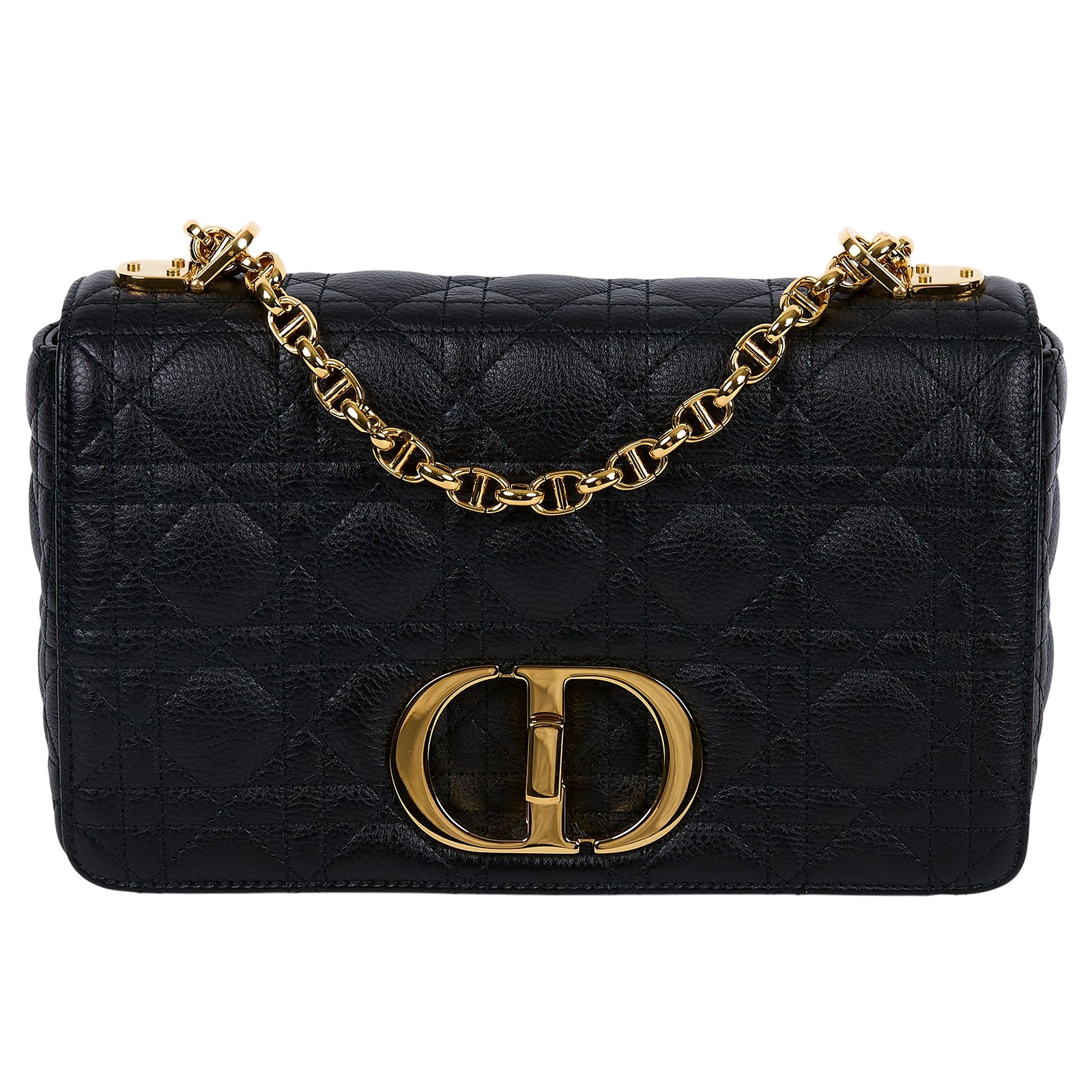 迪奧 CHRISTIAN DIOR Caro 中型 斜背 手提包 小牛皮 M9242UWHC 黑CARO 中號 原廠盒子/防塵袋/購買證明