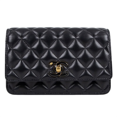 香奈兒 CHANEL CC logo 菱格紋 WOC 肩背 斜背 經典口蓋包 AP3938 B16915 晶片款 雙C調節扣WOC 原廠盒子/防塵袋