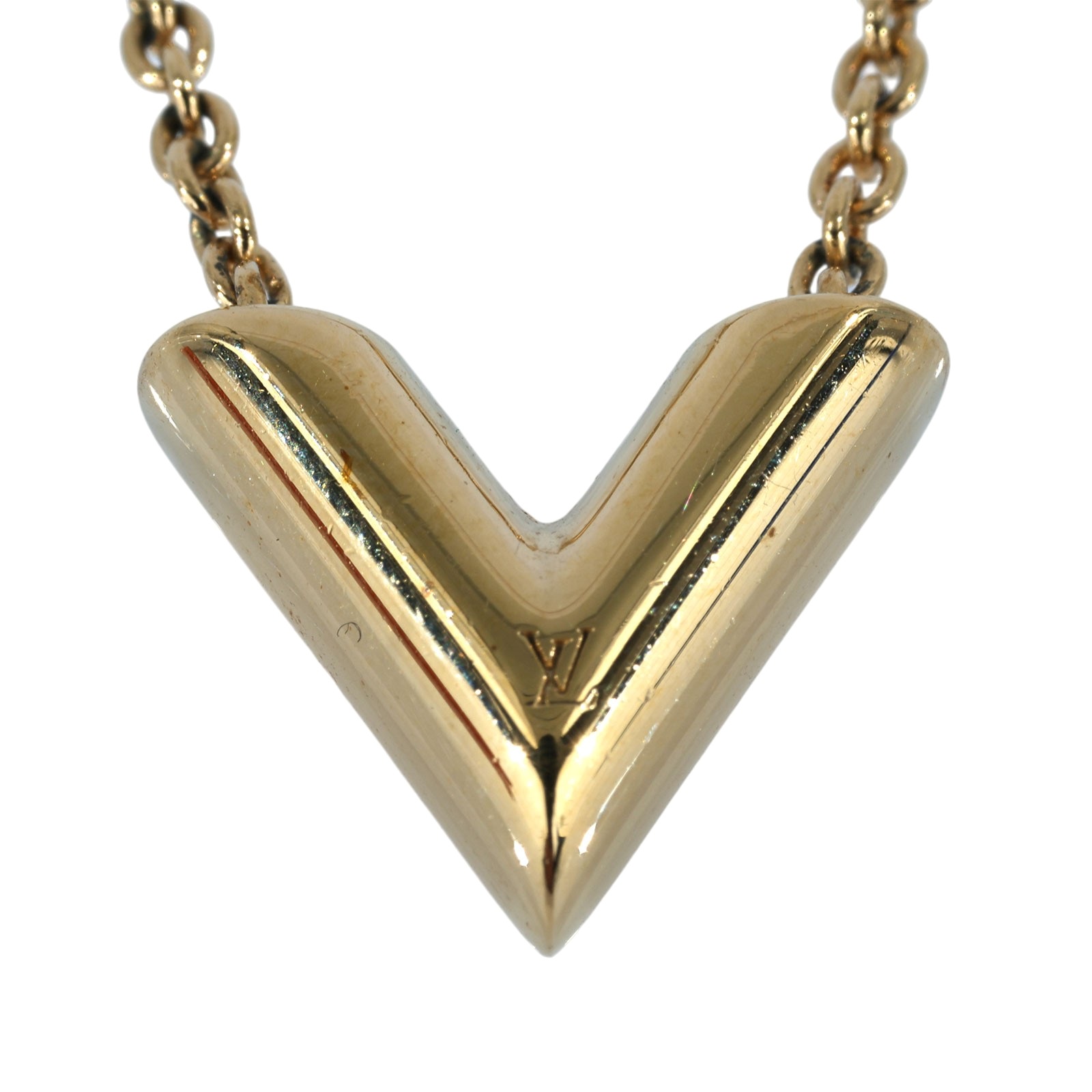 路易威登 LOUIS VUITTON Essential V 項鏈 金屬色 M61083 金ESSENTIAL V項鍊 原廠盒子/DUST  BAG