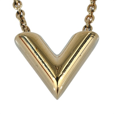 路易威登 LOUIS VUITTON Essential V 項鏈 金屬色 M61083 金ESSENTIAL V項鍊 原廠盒子/DUST  BAG