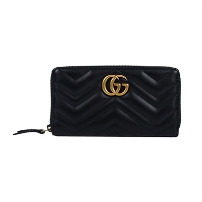 古馳 GUCCI Marmont 全拉鍊式 錢包 長夾 443123 DRW1T 黑MARMONT長夾 原廠盒子/防塵袋