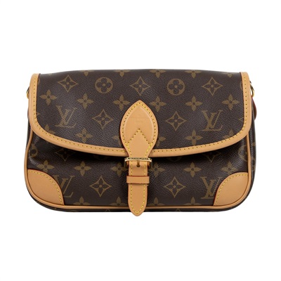 路易威登 LOUIS VUITTON Diane 腋下包法棍 單肩背包 經典帆布 M46049 晶片款 原花DIANE 原廠盒子/防塵袋/背帶