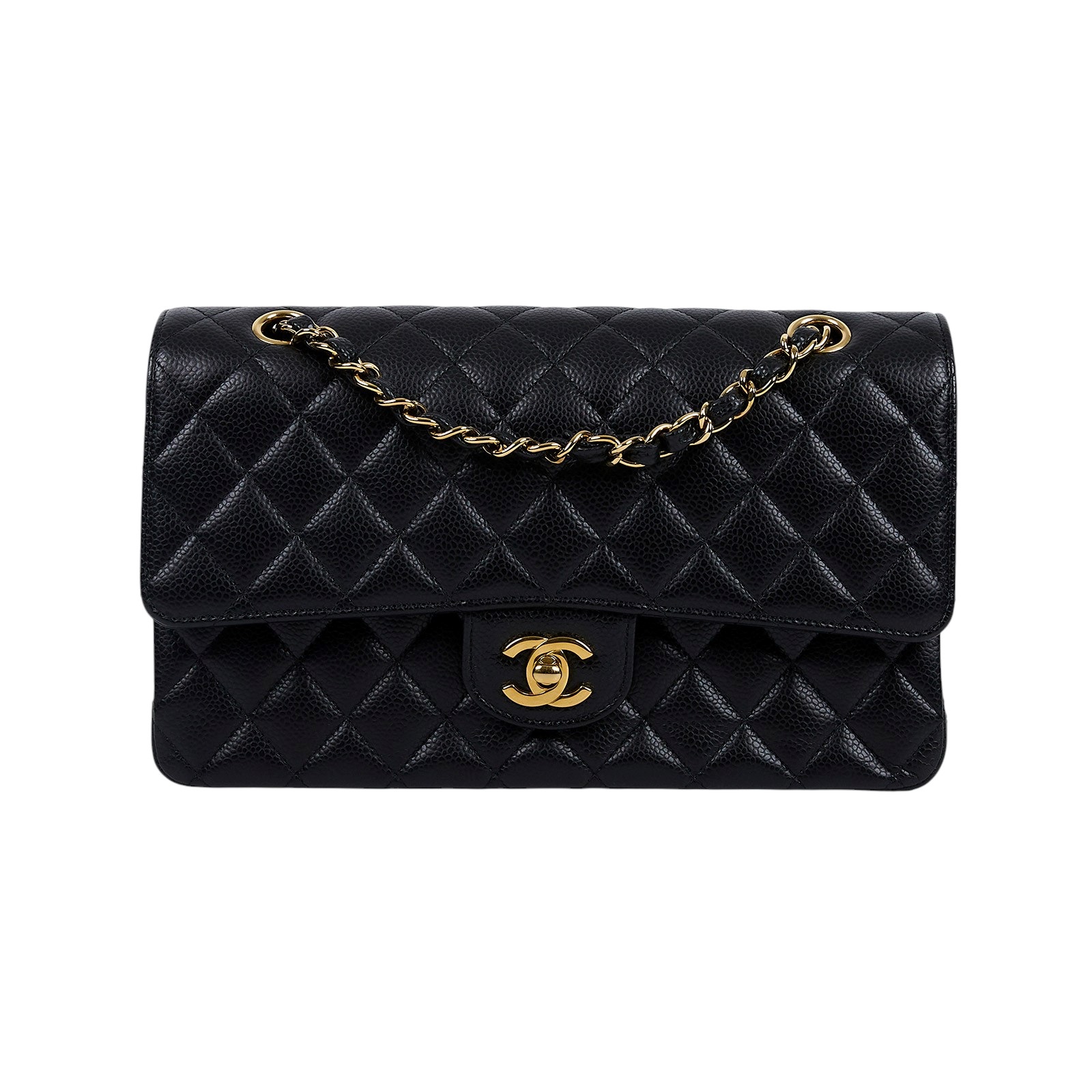 香奈兒 CHANEL CF 經典 11.12 口蓋包 A01112 晶片款 黑荔枝COCO25 防塵袋/購買證明影本