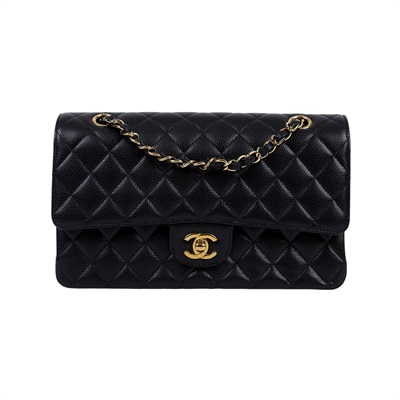 香奈兒 CHANEL CF 經典 11.12 口蓋包 A01112 晶片款 黑荔枝COCO25 防塵袋/購買證明影本