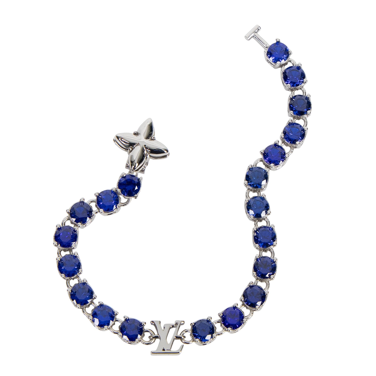 路易威登 LOUIS VUITTON 藍色寶石 造型 手鍊 M1062M 藍寶造型手鍊 防塵袋