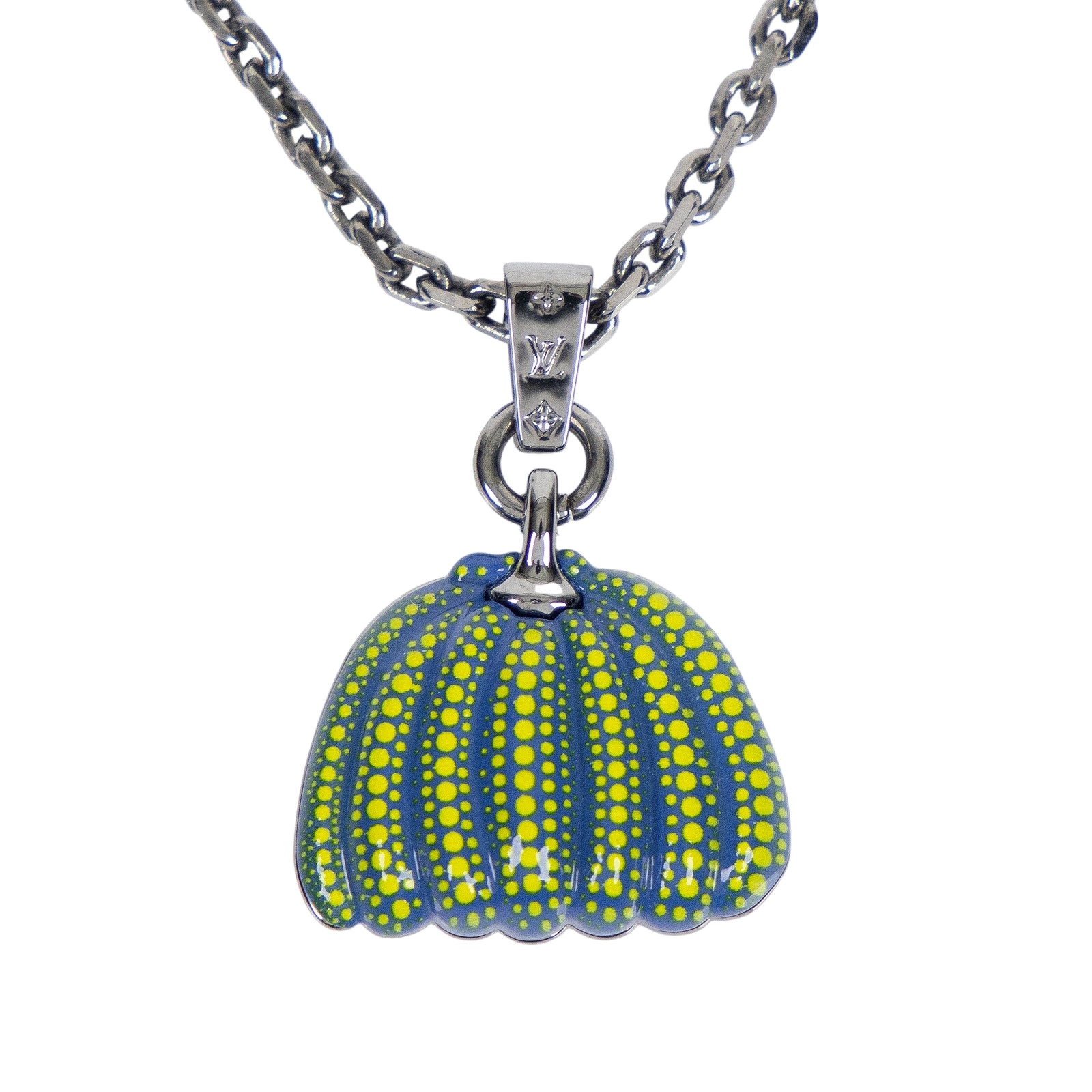 路易威登 LOUIS VUITTON LV x YK Pumpkin 草間彌生 項鍊 M01139 藍黃南瓜項鍊 防塵袋