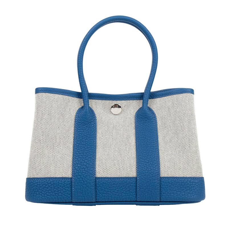 愛馬仕 Hermes Garden Party 花園派對包 23 GP23 K刻 藍帆布GP23 原廠盒子/防塵袋