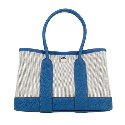 愛馬仕 Hermes Garden Party 花園派對包 23 GP23 K刻 藍帆布GP23 原廠盒子/防塵袋