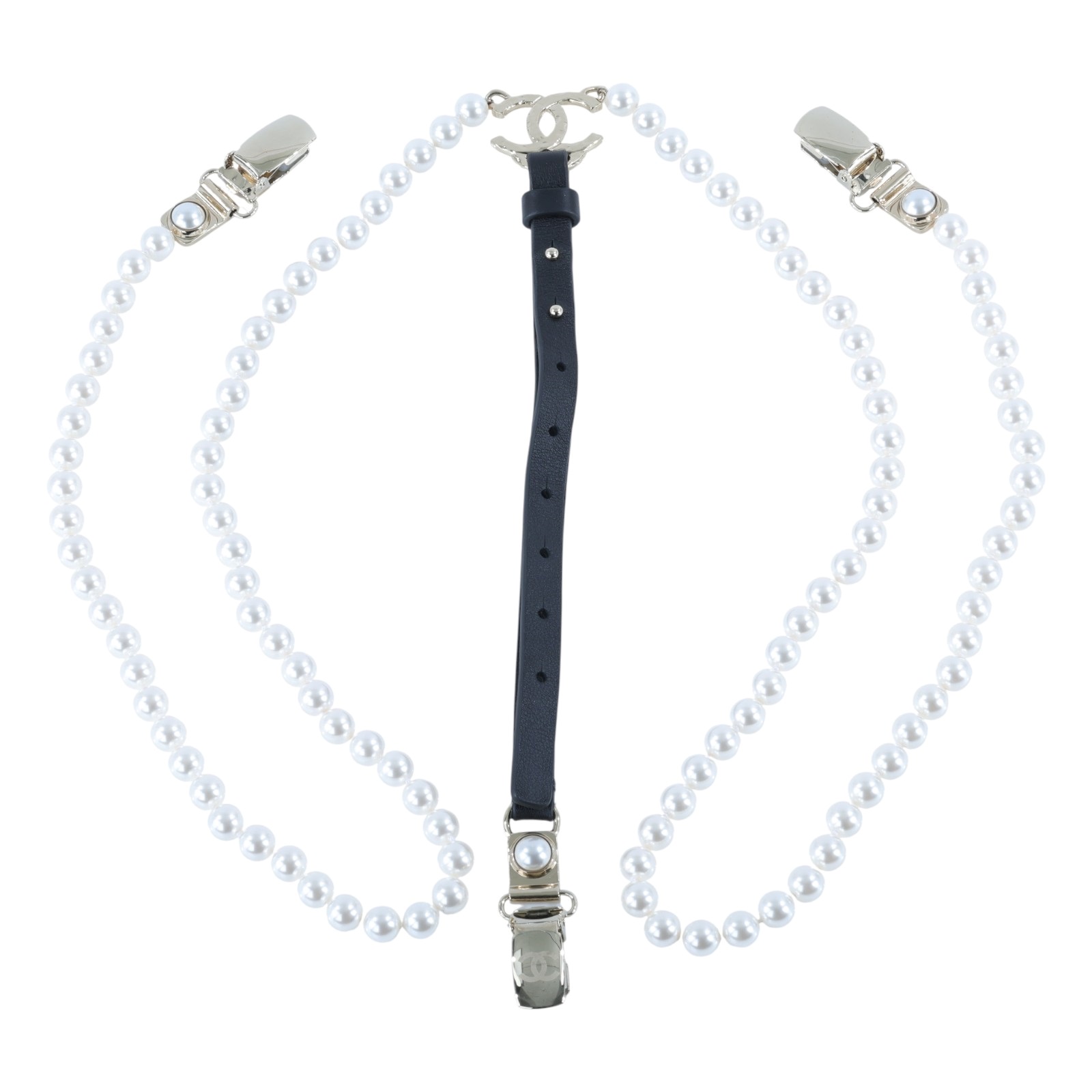 香奈兒 CHANEL 吊褲帶 A21K 珍珠吊帶 原廠盒子