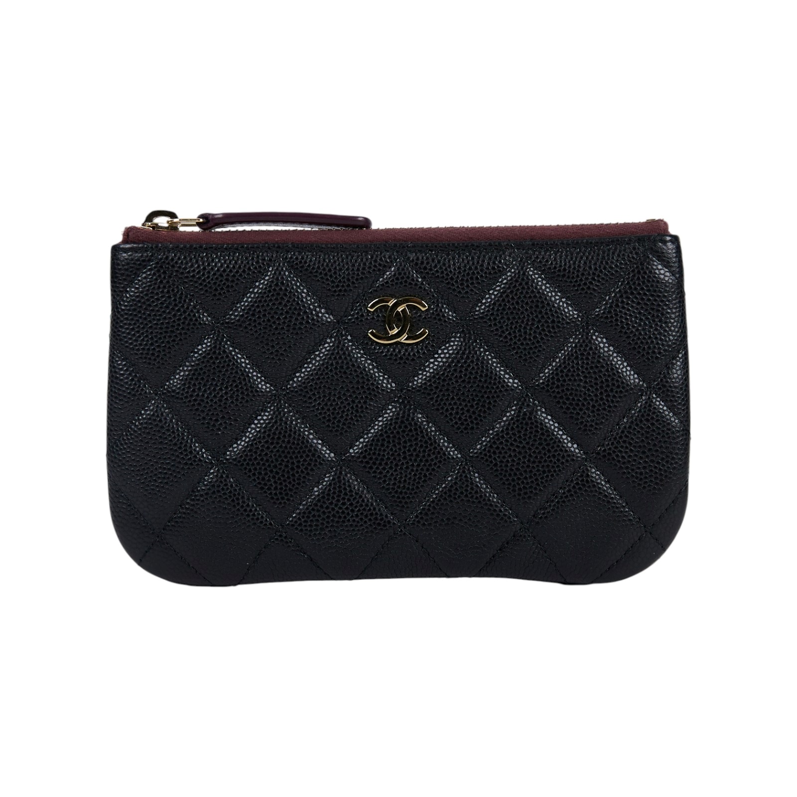 香奈兒 CHANEL 經典 拉鍊 隨身包 小型 AP4020 晶片款 黑金荔枝一字拉 原廠盒子/防塵袋