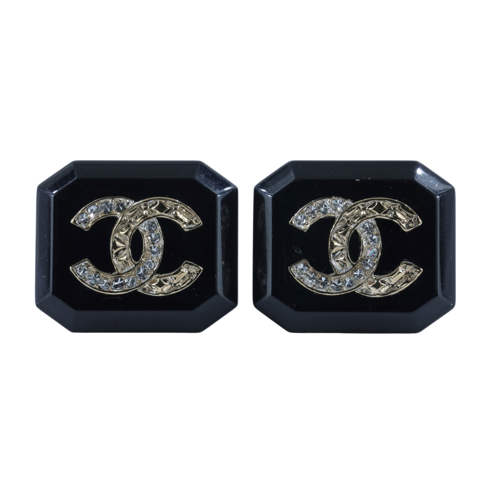 香奈兒 CHANEL CC 八角 耳環 B23/A 方框壓克力雙C耳環 原廠盒子