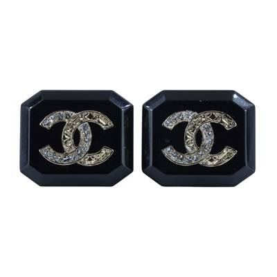 香奈兒 CHANEL CC 八角 耳環 B23/A 方框壓克力雙C耳環 原廠盒子