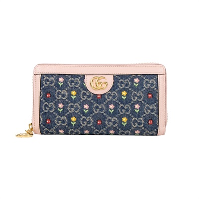 古馳 GUCCI GG Marmont 長夾 錢包 523154 2KQRJ 單寧粉邊Ophidia長夾 原廠盒子/防塵袋